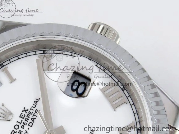 MiroTime 0108 DayDate 40 SS JDF 904L Steel White Roman Dial on President Bracelet VR3255 V3 (Gain Weight) Resilient 1424